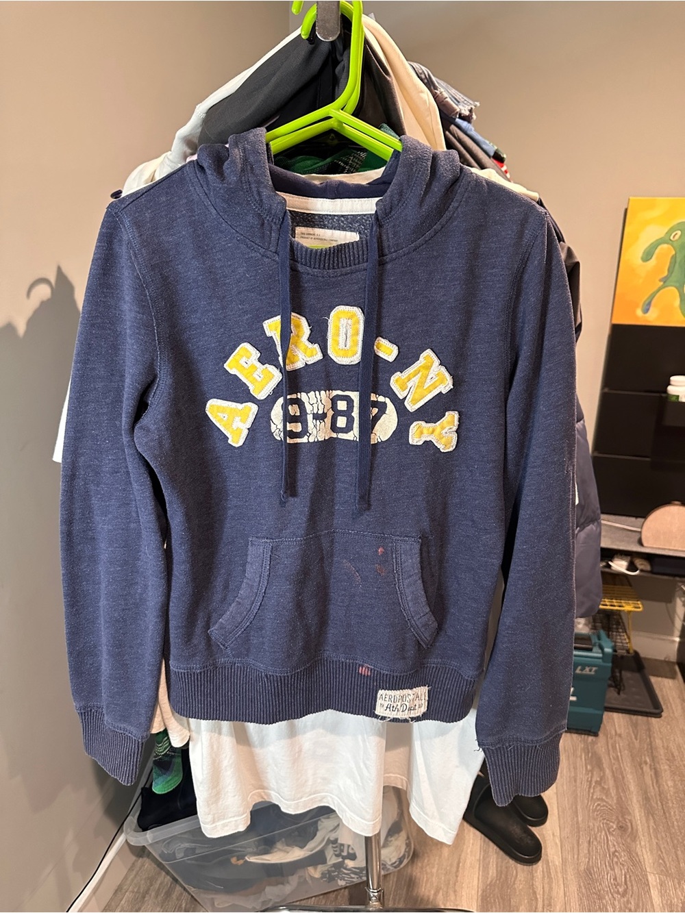 Vintage Aeropostale Y2K Women’s Hoodie Sweatshirt Size Medium Pre-Owned Navy